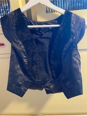 Y2K KATE MOSS x TOPSHOP Collab Faux Leather/Suede Vest